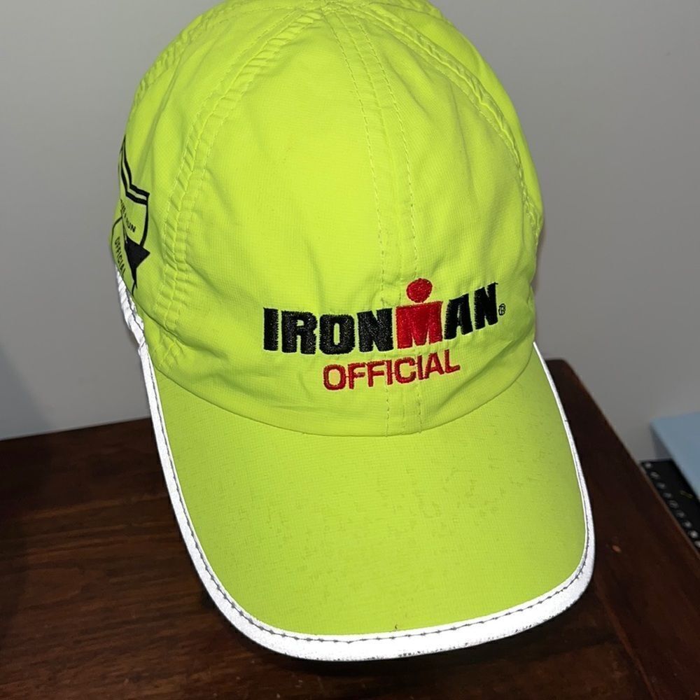Real Neon High Viz Yellow Strapback Hat Runner Triathlon Running Baseball Cap
